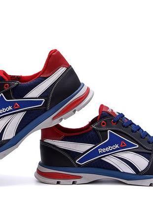 Мужские летние кроссовки сетка reebok синие повседневные на лето *c 211 blue*9 фото