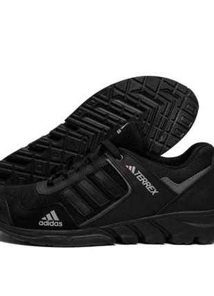 Летние мужские кроссовки сетка adidas (адидас) черные спортивные на лето *а3 чорн.сіт*4 фото
