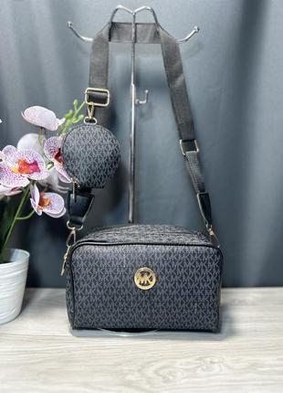 Сумка чорна жіноча michael kors 2в1 клатч сумка маленька майкл корс крос-боді1 фото