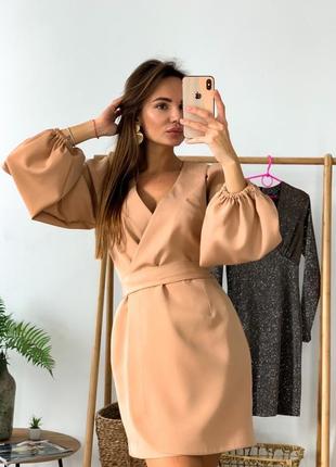 Елегантне плаття на запах, плаття рукав волан плаття об'єднання роз'ємні рукави плаття назапах