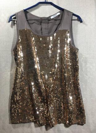 Святкова блуза без рукавів  розшита паєтками