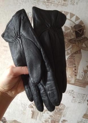 Кожаные перчатки зимние2 фото