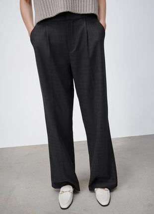 Широкие брюки полной длины с защипами высокий рост2 фото