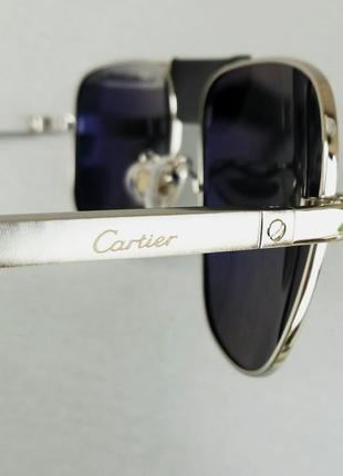Cartier очки капли мужские солнцезащитные в стальной металлической оправе9 фото