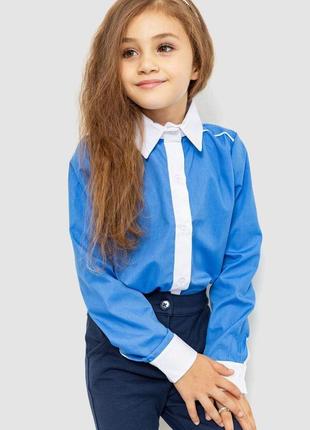 Блуза для девочек нарядная, цвет темно-голубой, 172r099