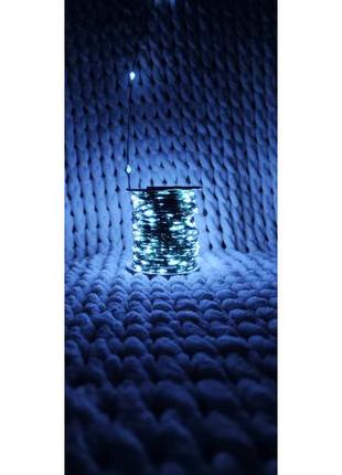 Светодиодная новогодняя гирлянда роса 50м 500led водостойкая (ip44) холодный белый свет, с пультом, 8 реж