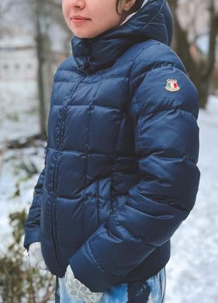 Пуховик жіночий темно синій