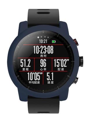 Защитный чехол для смарт часов amazfit stratos 2/2s темно-синий3 фото