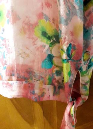 Шифоновая полупрозрачная  блуза с блестящими нитями3 фото