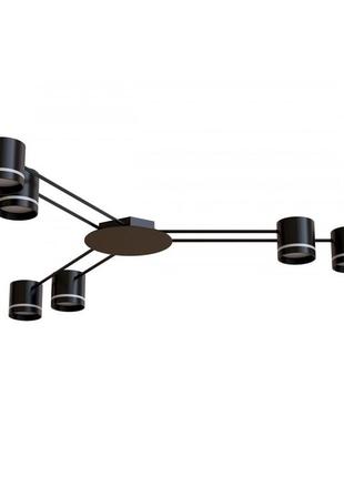 Светильник на 6 ламп gx53 msk чёрный c боковым свечением