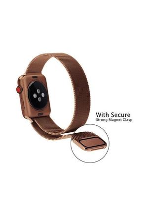Ремешок для часов milanese loop steel bracelet apple watch, 38-40 мм. bronze3 фото