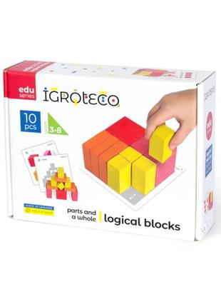Дитячі дерев'яні кубики "часті та ціле" igroteco 900460 20 кубиків