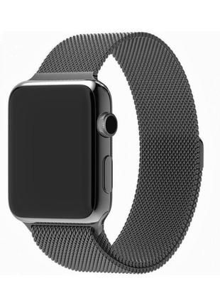 Ремешок для часов milanese loop steel bracelet apple watch, 38-40 мм. dark gray