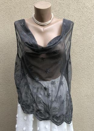 Трикотаж,асиметрична блузка,майка з мереживом,комір хомут, бавовна,віскоза італія1 фото