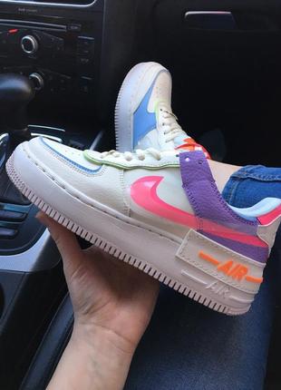 Кросівки кеді nike air force 1 low white shadow/multicolor кросівки, кеди