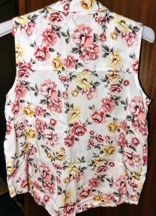 Блуза без рукав tally weijl з квітковим принтом 34-36 р.6 фото
