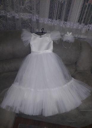 Элитное длинное белое платье 👑премиум качества🩷2 фото