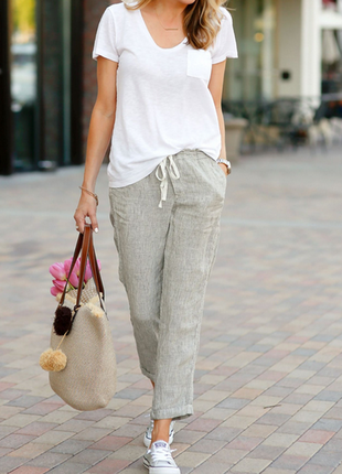 Літні прямі штани шовк + штани жіночі труби