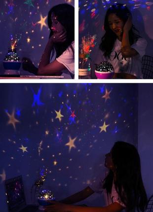Дитячий обертовий нічник проектор зоряного неба star master лампа-світильник світлодіодний led нічник5 фото