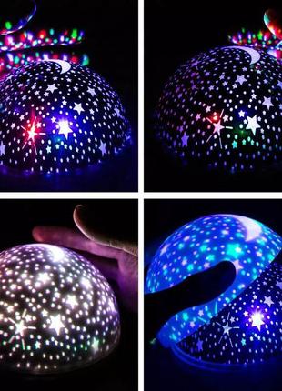 Дитячий обертовий нічник проектор зоряного неба star master лампа-світильник світлодіодний led нічник6 фото
