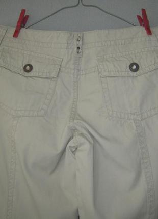 Летние прямые женские брюки песочного цвета 100%хлопок штаны трубы3 фото