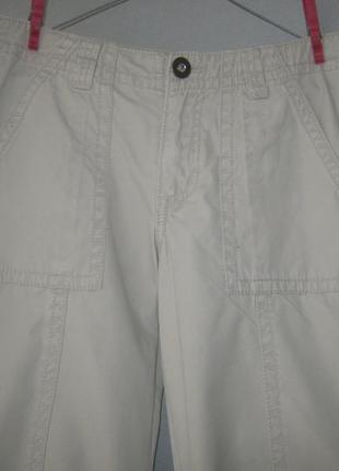 Летние прямые женские брюки песочного цвета 100%хлопок штаны трубы6 фото