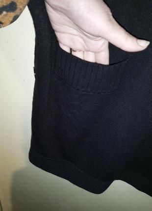 Трикотажной вязки свитер-туника с карманами и горлышком,denim vero moda4 фото