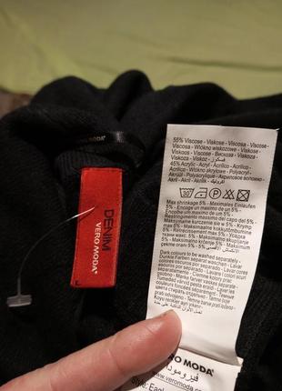 Трикотажной вязки свитер-туника с карманами и горлышком,denim vero moda10 фото