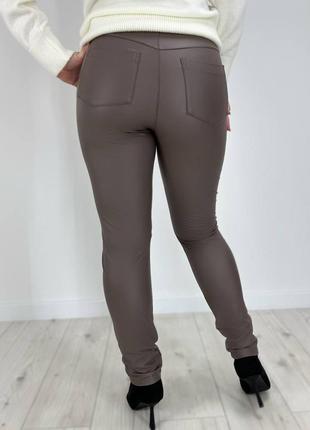 Женские лосины брюки экокожа большие размеры на флисе6 фото
