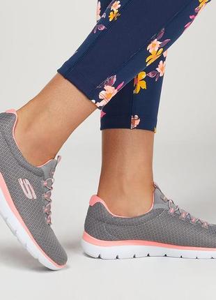 Потрясающие текстильные кроссовки американского бренда skechers summits gray/pink9 фото