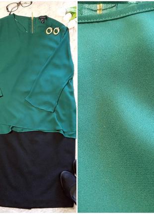 Витончена блузка класичного стилю смарагдового кольору atmosphere р.8 \ 44 \ s2 фото