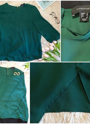 Витончена блузка класичного стилю смарагдового кольору atmosphere р.8 \ 44 \ s5 фото