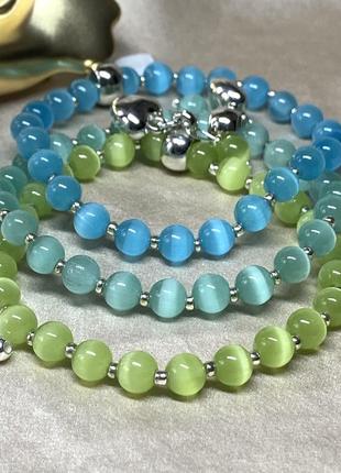 Браслеты из камня кошачий глаз