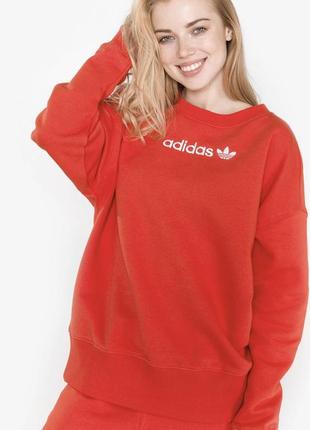 Свитшот женский adidas du7192 красный свитер джемпер5 фото