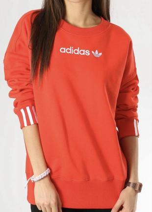 Свитшот женский adidas du7192 красный свитер джемпер1 фото