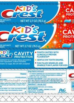 Дитяча з 2-х років від карієсу паста 130g смак жуйки crest kids cavity2 фото