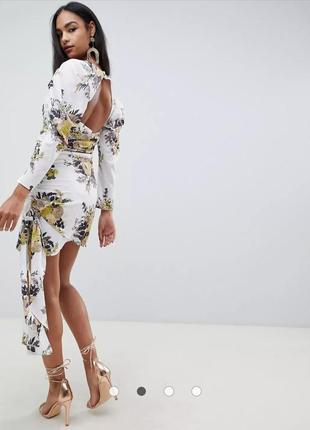 Шикарна біла сукня з об'ємними рукавами asos