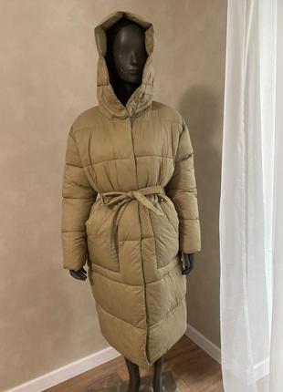 Зимова курточка на поясі куртка с поясом в стиле lenki