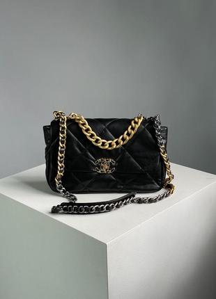 Сумка chanel 19 handbag black6 фото