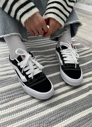 Vans knu skool black white2 фото