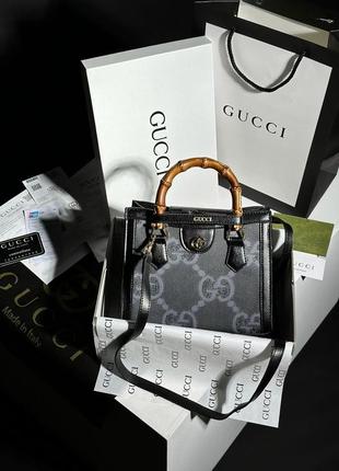 Сумка gucci diana mini grey/black