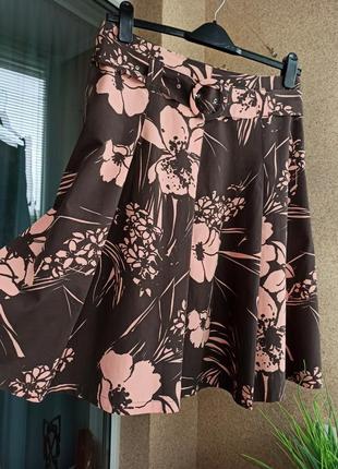 Красивая летняя юбка миди в цветочный принт из натуральной ткани 100% котон3 фото