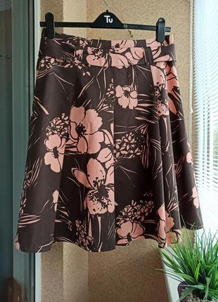 Красивая летняя юбка миди в цветочный принт из натуральной ткани 100% котон4 фото
