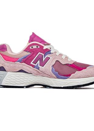 Кроссовки мужские  new balance 2002r pink  , замш4 фото