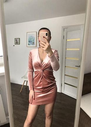 Велюрова сукня персикового кольору від h&m розмір s