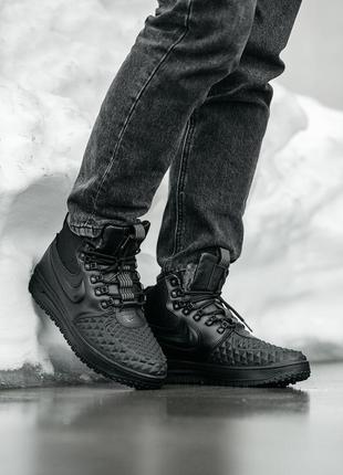 ❄️nike air force duckboot high black❄️кроссовки мужские зимние с мехом, кроссовки найк зимние высокие, кроссовки мужское зимнее чёрное