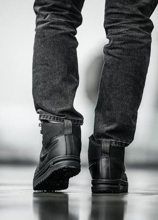 Чоловічі зимні кросівки найк форс чорні Centre nike duckboot high black, кросівки зимові високі найк, мужские зимние кроссовки найк7 фото