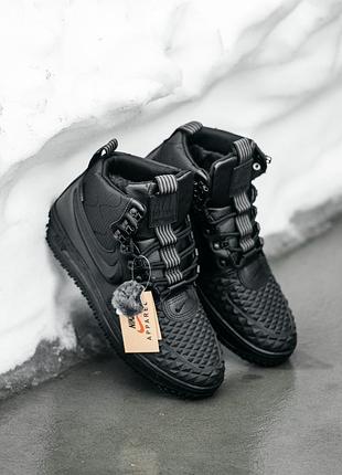 Чоловічі зимні кросівки найк форс чорні Centre nike duckboot high black, кросівки зимові високі найк, мужские зимние кроссовки найк3 фото
