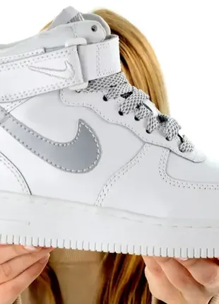 Кроссовки nike air force 1 high white белые ❄️ теплые зимние ботинки fur мех ☔️🌧🌤