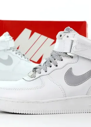 Кроссовки nike air force 1 high white белые ❄️ теплые зимние ботинки fur мех ☔️🌧🌤6 фото